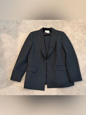 2 PC Women’s Dark Blue Pinstripe Single-Button Blazer w Pants